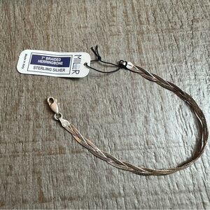 MILOR Sterling Silver Braided Herringbone Bracelet Size 7